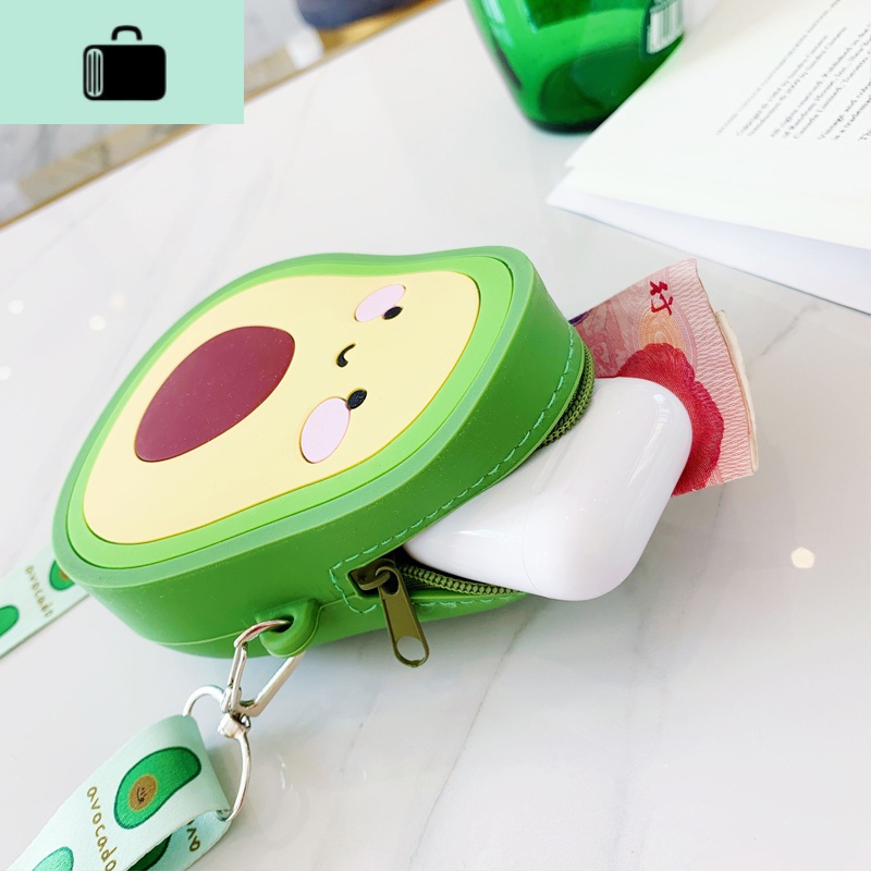 2020流行小众包包牛油果可爱斜挎背包硅胶卡通零钱包少女心造型包NEW LAKE高清大图