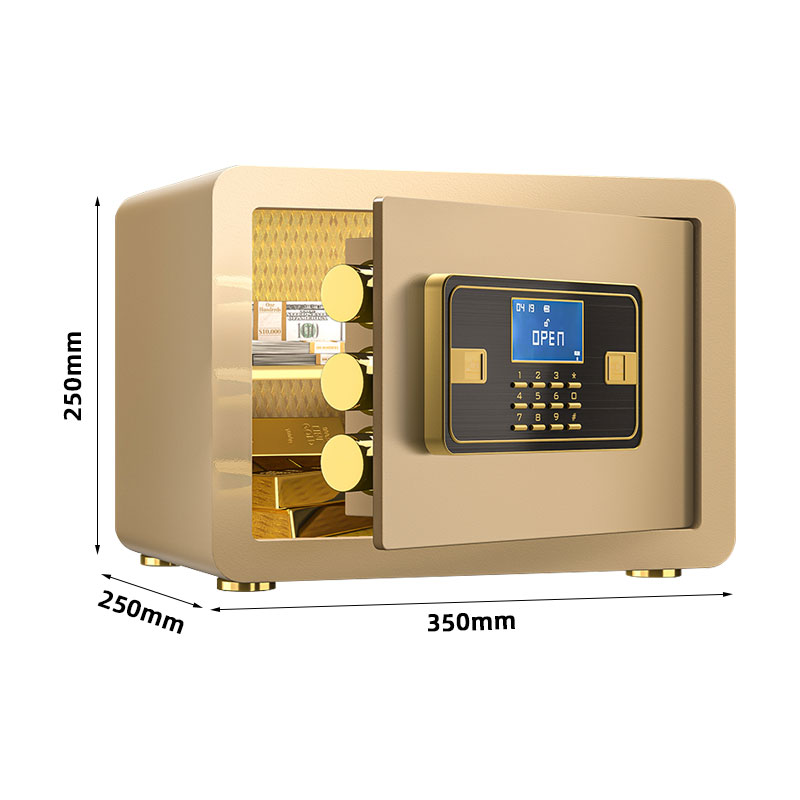 臻远ZY-NW-BXGS-03全钢实心保险柜办公防盗保险箱 高25cm金色电子款高清大图