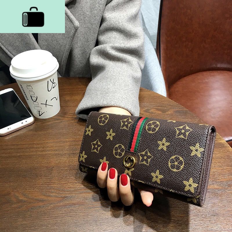 钱包女学生小钱包长款新款高中生小清新女士钱包NEW LAKE 086啡色