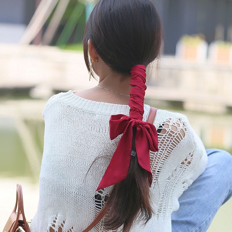 单色发带f076 mixiuu编发发带女绑发高级感气质丝带丝巾头巾麻花辫