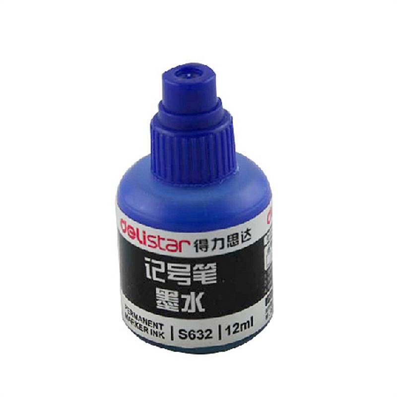 得力(deli) 可加墨水记号笔/物流大头笔/签到笔 S632记号笔墨水蓝色)(10瓶价)