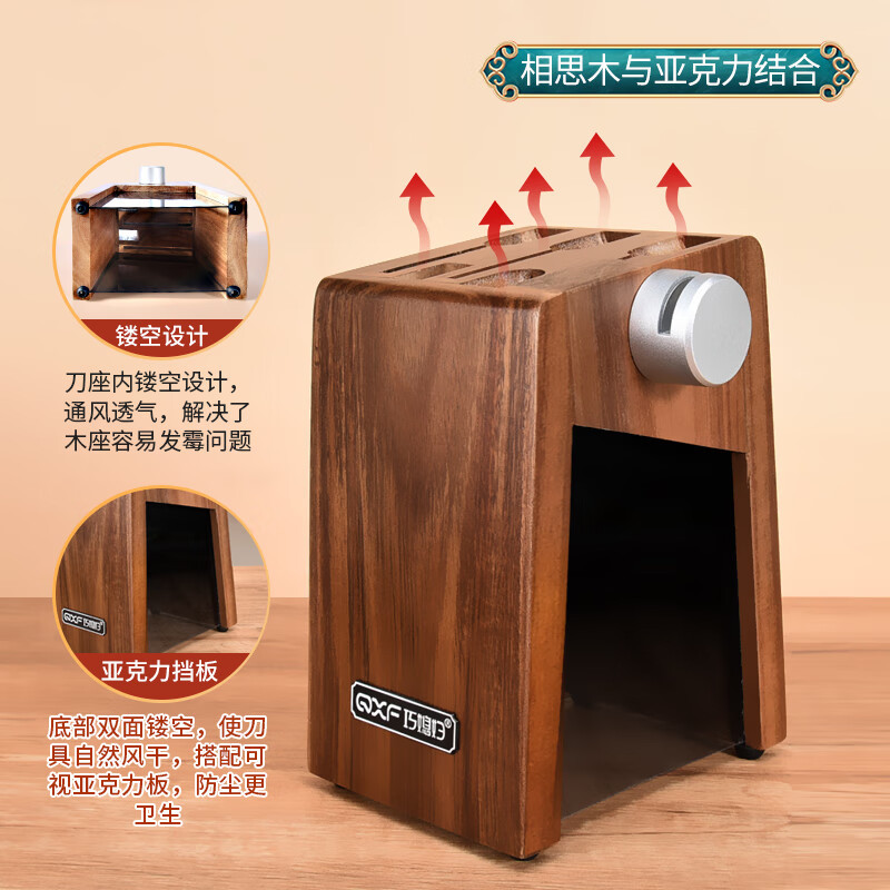 巧媳妇(SMART WIFE)领锋七件套K-1578-7刀具套装 七件套 家用砍斩骨刀剁切肉切片刀套装磨刀器菜刀组合高清大图