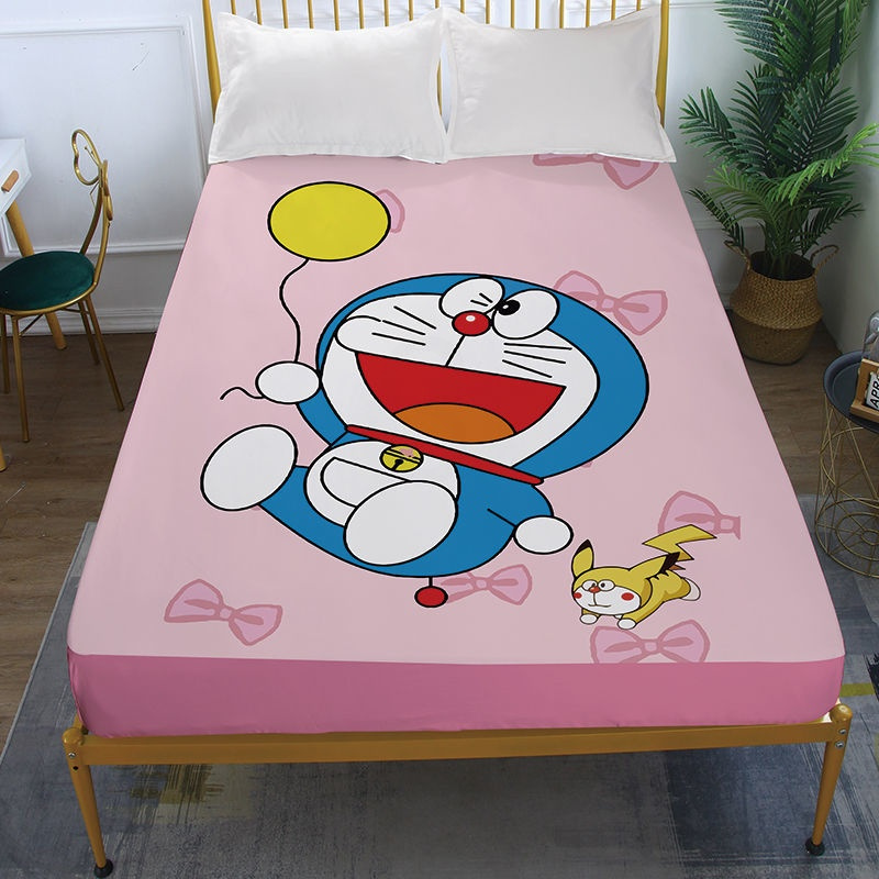 卡通叮当猫单件印花床笠可爱哆啦a梦席梦思保护罩防尘床罩09米床