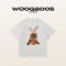 WOOG2005猫咪兔子趣味印花2022男士印花T恤ins潮男女同款圆领短袖