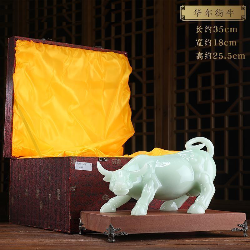 美帮汇玉石华尔街牛摆件牛气冲天牛工艺品公司老板办公桌装饰品摆设高清大图