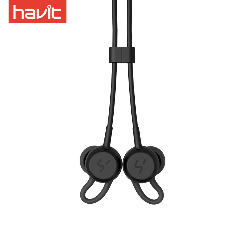 海威特（Havit）U2运动蓝牙耳机ANC主动降噪aptx颈挂式跑步HIFI磁吸耳塞双耳重低音游戏吃鸡耳麦黑色