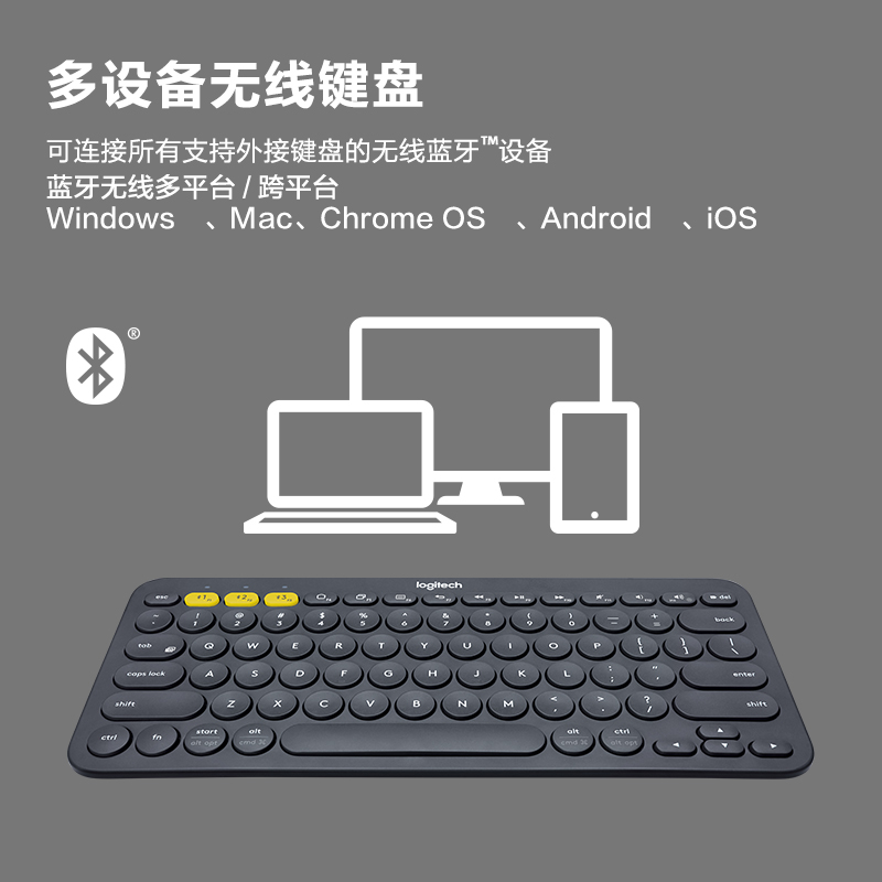 罗技K380无线蓝牙键盘ipad平板手机笔记本电脑办公高清大图