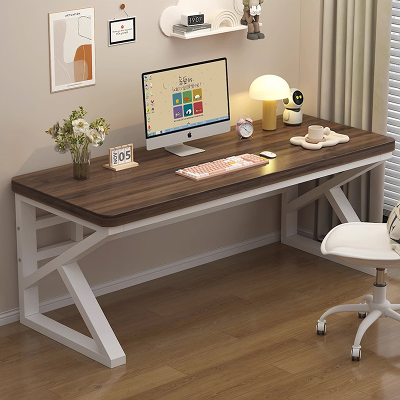 中豫鑫泽ZYXZ5040221 实木电脑桌台式书桌卧室家用办公桌 0.8米胡桃色高清大图