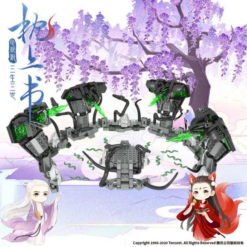 雷尔三生三世枕上书佛铃花迪丽热巴白凤九拼装装积木兼容乐高 J925天宫正殿高清大图