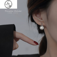 JiMiS925银耳环女耳扣2023新款仿珍珠耳钉高级感小众设计轻奢耳饰 S925银耳环一对黄金色