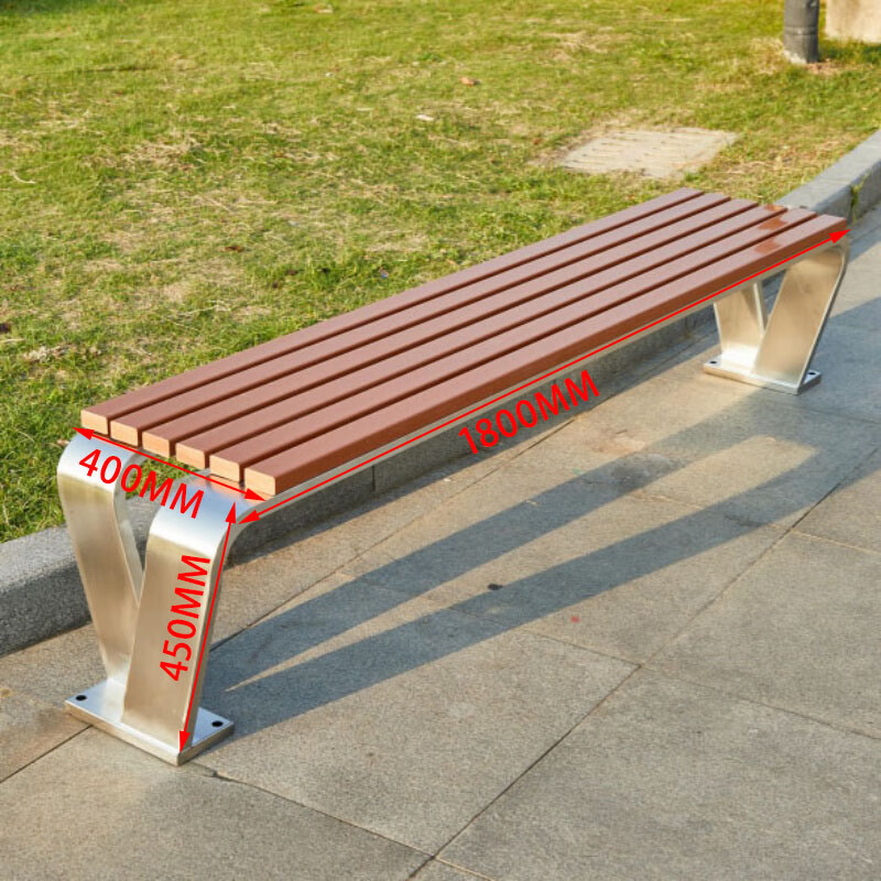 戴劲 公园椅室外简约排椅不锈钢椅子广场休闲椅园林座椅 180V形高清大图