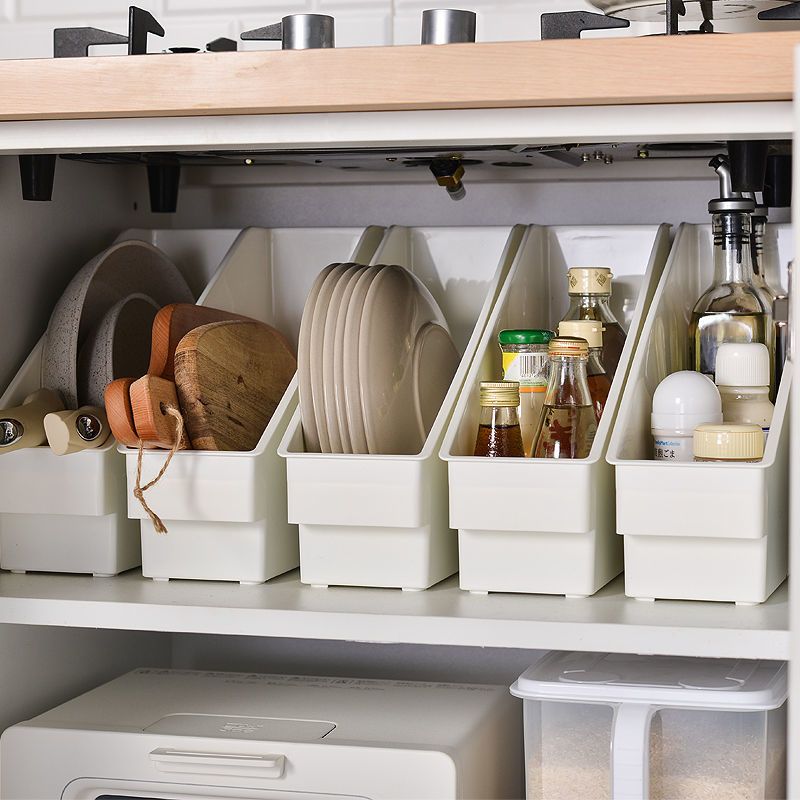 厨房收纳盒收纳神器锅盖架整理盒置物架塑料锅具收纳架橱柜储物架斜角
