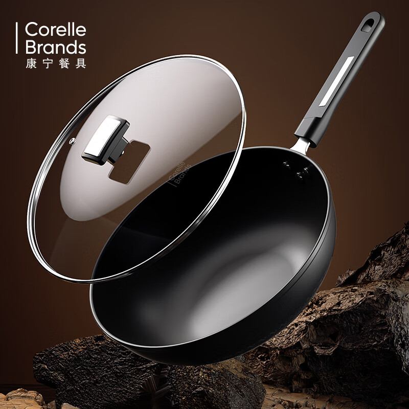 康宁(Corelle Brands)精铁炒锅精铁锅燃气灶专用不粘锅 CB-JSG04-SL/KZ