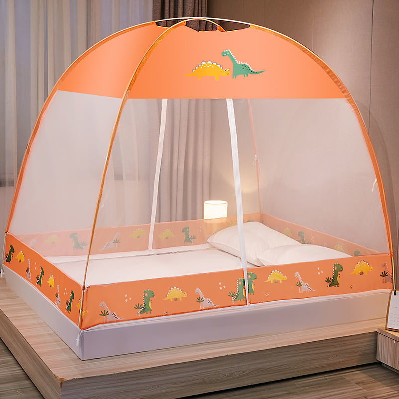 免安装蒙古包防蚊帐尘用卧室1.2米防摔儿童可折叠加厚文帐子高清大图