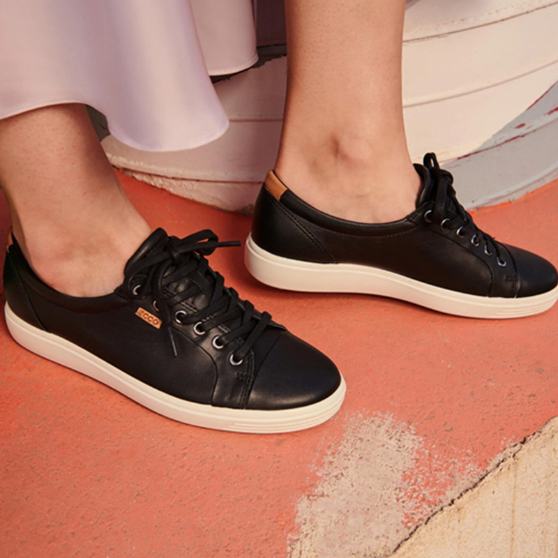 爱步ecco女士休闲鞋soft 7系列简约百搭 轻质舒适 商务休闲女士板鞋