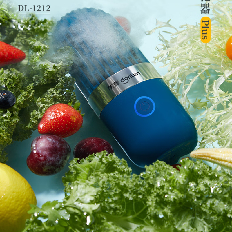 东菱(Donlim)胶囊果蔬清洗机 家用果蔬食材净化器 除菌去农残 无线便携 DL-1212静谧蓝
