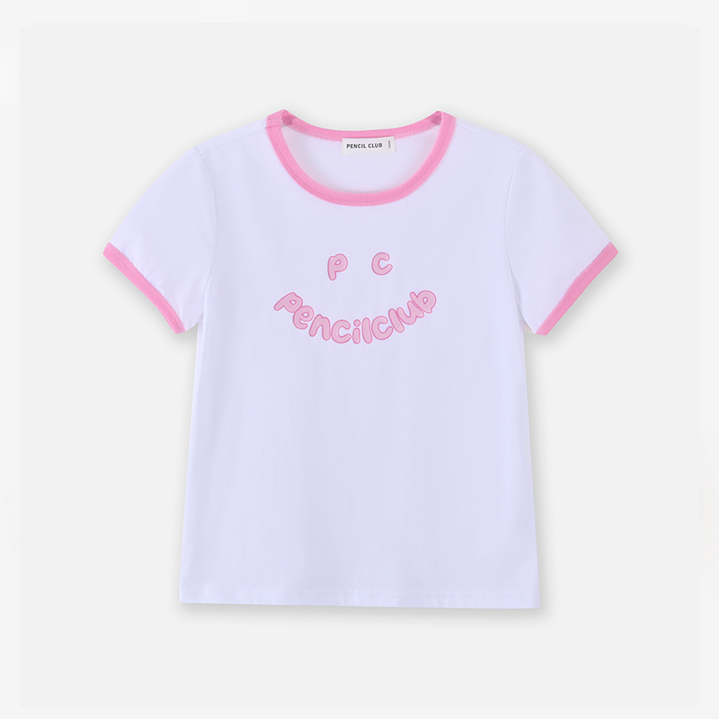 [1件3折]铅笔俱乐部童装2025夏装新款女童t恤儿童圆领上衣中大童百搭短袖