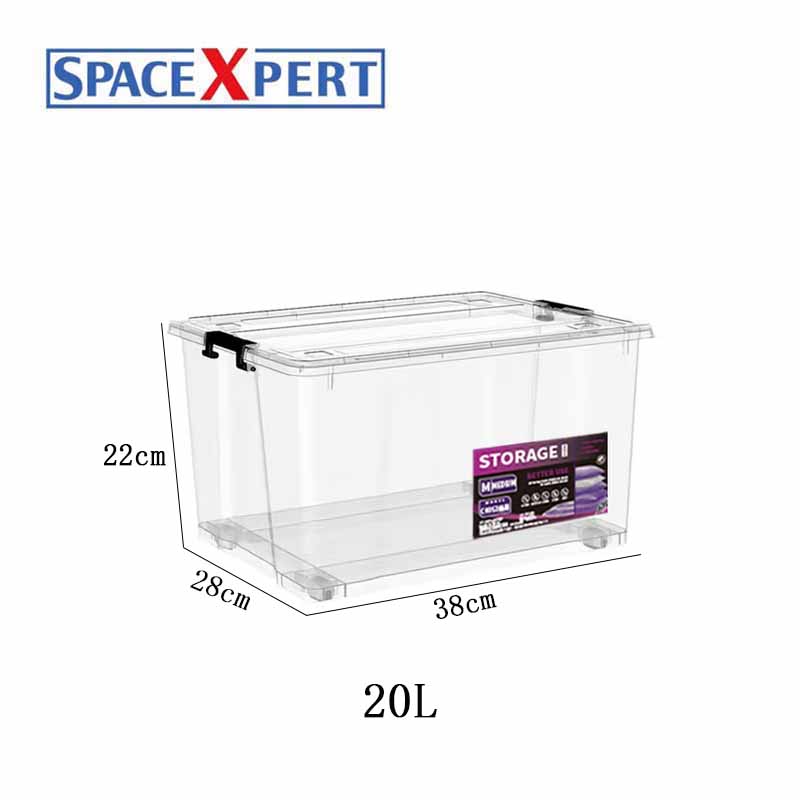 空間専門家(SPACEXPERT) 衣物收纳箱塑料整理箱20L透明 经典箱不带轮高清大图