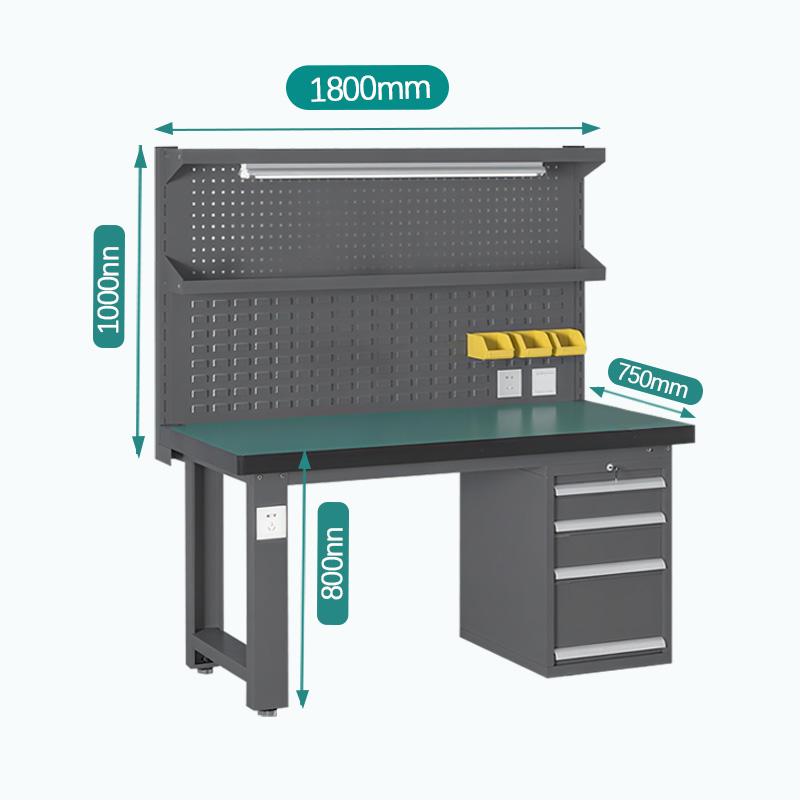 臻远 ZY5073044 重型工作台 落地四抽+挂板 1800*750*1720mm高清大图