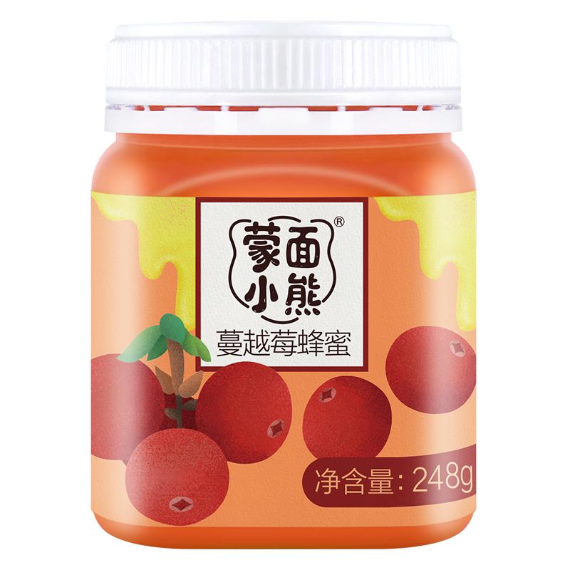 蒙面小熊蔓越莓椴树雪蜜水果蜂蜜248g小瓶装