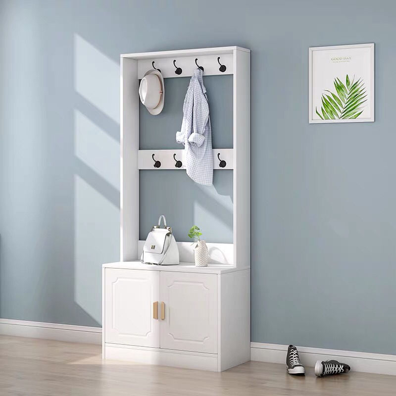 鞋柜带挂衣架一体家用组合衣帽架落地式卧室进门玄关衣帽柜