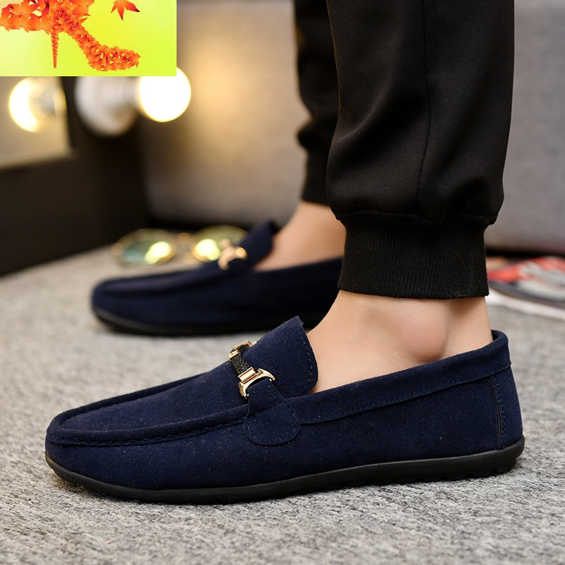 春季新款豆豆鞋男士百搭休闲鞋社会韩版潮流布鞋一脚蹬懒人潮鞋子简畅