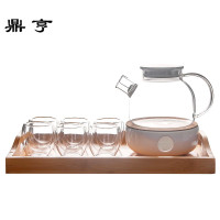 鼎亨日式下午茶茶具套装创意玻璃花茶茶具耐热花茶壶可加热炉座带