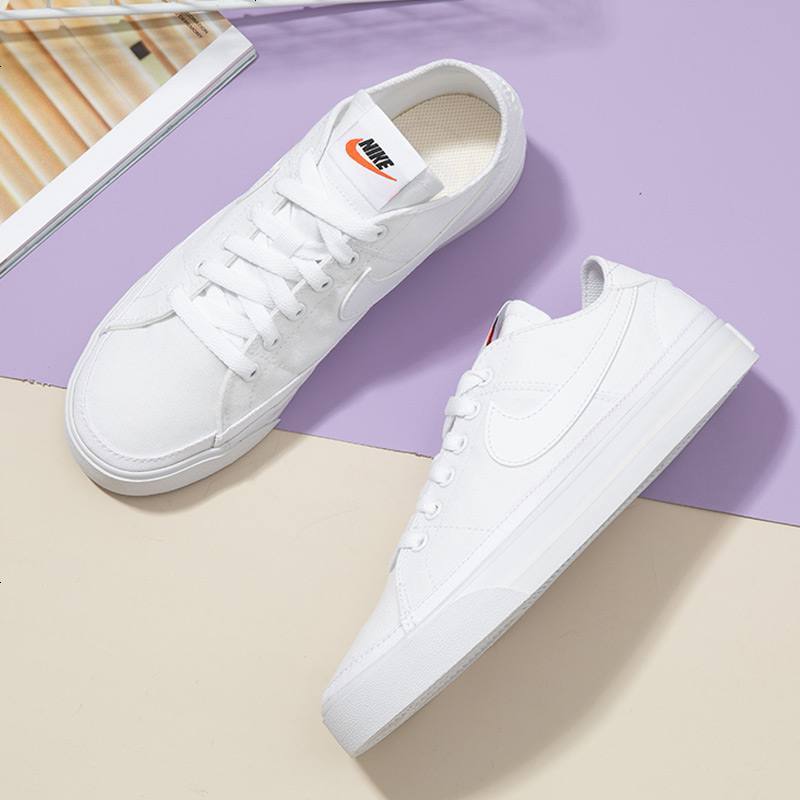 nike耐克旗舰女鞋2021春季新款运动鞋白色帆布鞋低帮轻便板鞋