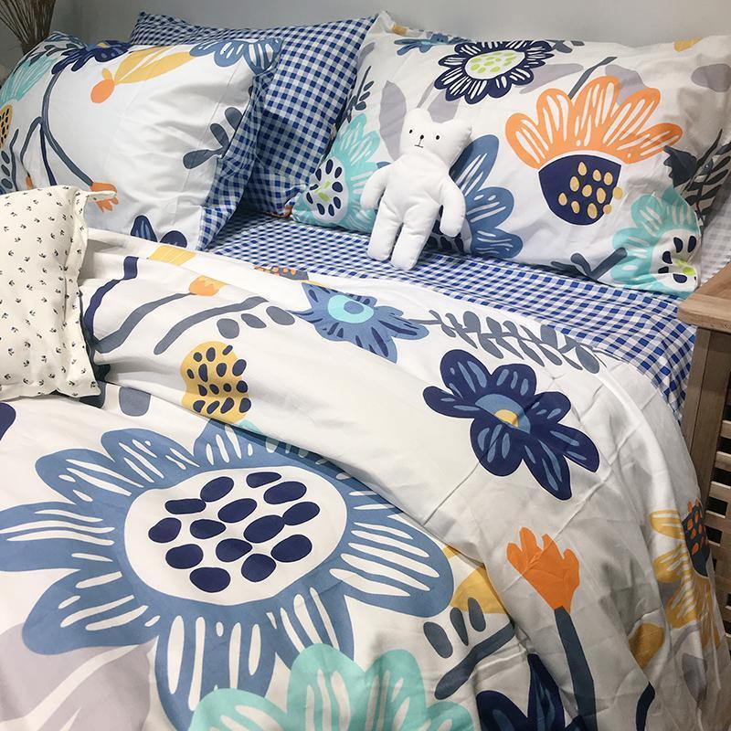 家柏饰(CORATED)全棉碎花四件套100全棉床单复古被套少女心公主风三4件套床上用品 亲肤全棉-陌上花开 2.0m床【床单款四件套】-适合220x240被子