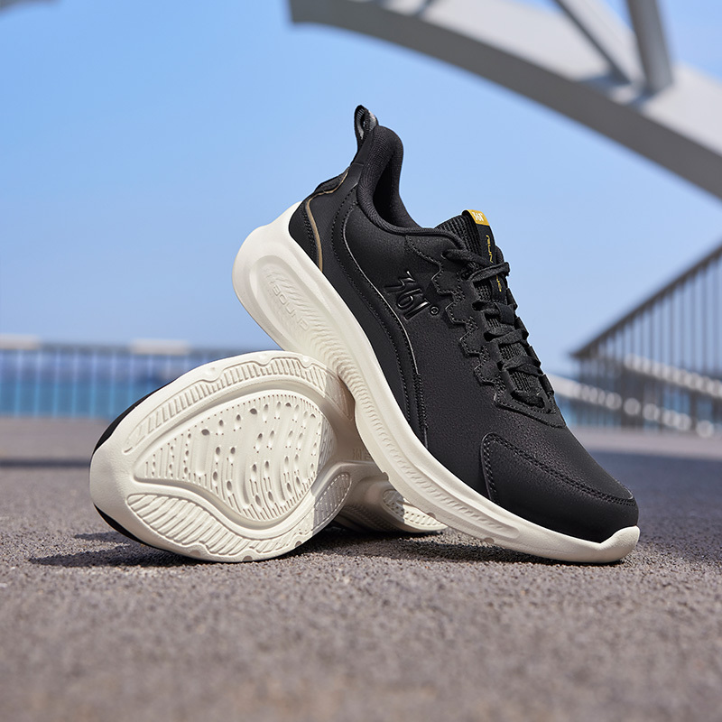 361男鞋运动鞋新款皮面鞋子轻便跑鞋减震跑步鞋男款