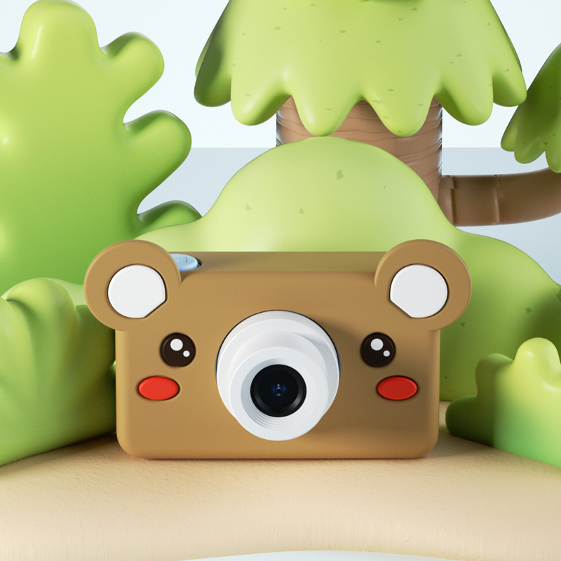萌物智造儿童相机可拍数码照相机旅游益智摄像玩具相机生日礼物c1小熊