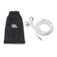 JBL T205 半入耳式耳机手机线控耳塞带麦运动双耳低音立体声耳机 银色