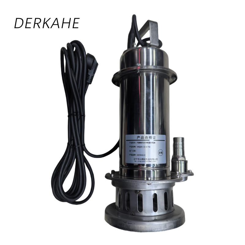 DERKAHE WQ(D)-B不锈钢污水污物潜水电泵 WQD5-15-0.75B 台高清大图