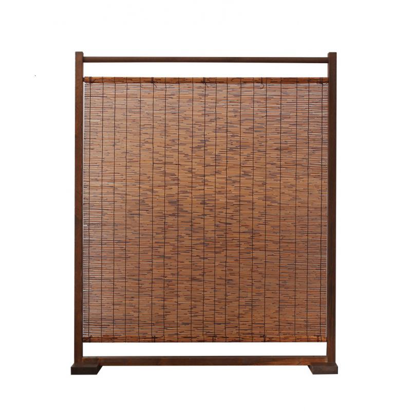BONJEAN茶室屏风隔断实木玄关客厅现代简约中式酒店咖啡厅芦苇卷帘座屏高清大图