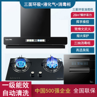 荣事达顶侧双吸抽油烟机家用厨房套装体感语控大吸力自动清洗吸油烟机燃气灶套餐