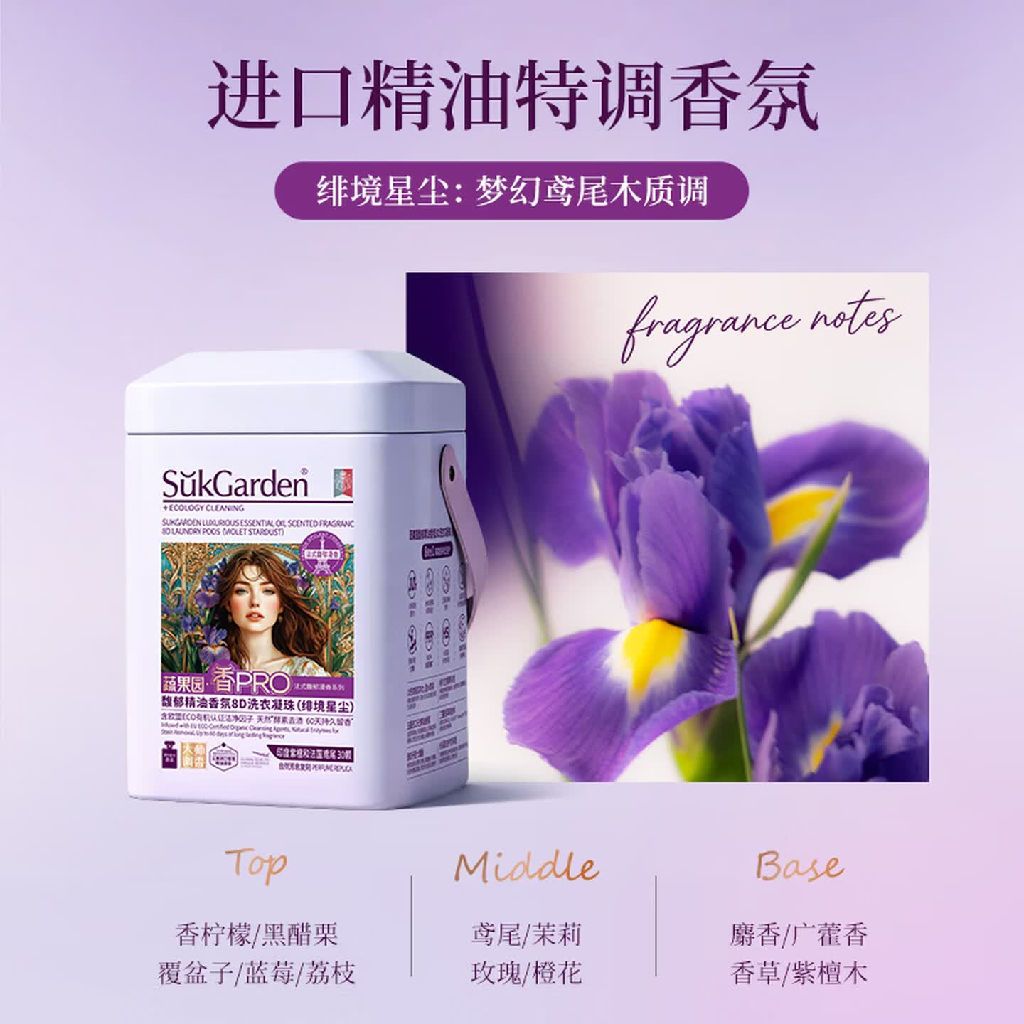 蔬果园法式香氛洗衣凝珠八合一持久留香60天除菌除螨去污护色洗衣球凝珠 _[香氛升级]30颗 洗衣凝珠高清大图