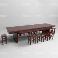 洛泰远 会议桌配10个方凳3000*1000*750mm