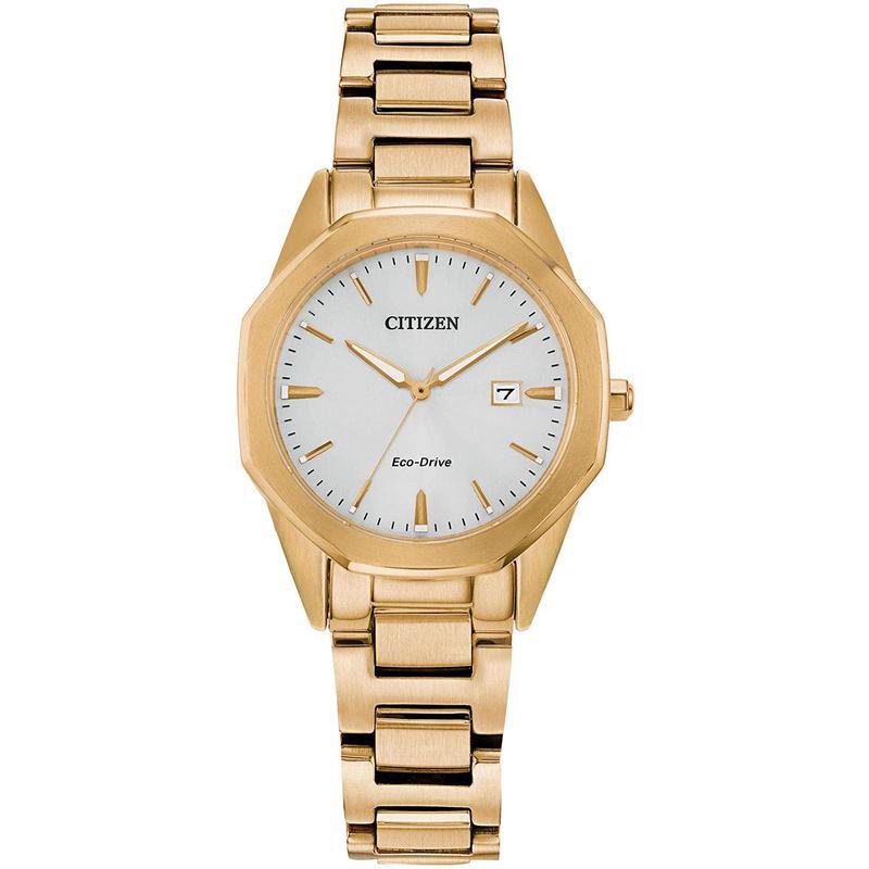 代购西铁城Citizen女式手表新款正品金色光动能腕表EW2582-59A