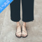 SUNTEK夹趾凉鞋女平底2023新款夏季一字细带防滑外穿女鞋百搭系带罗马鞋