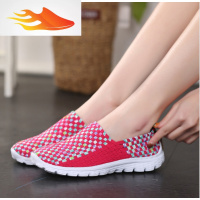 FISH BASKET2019手工编织鞋懒人弹力皮筋女鞋老北京布鞋轻便透气休闲鞋春季