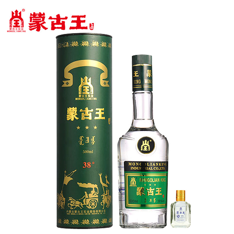 蒙古王38度调度绿桶550ml单瓶白酒