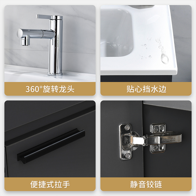 东鹏卫浴洗脸台洗漱盆组合柜卫生间厕所现代简约洗手洗脸池套装浴室柜镜子组合挂墙式