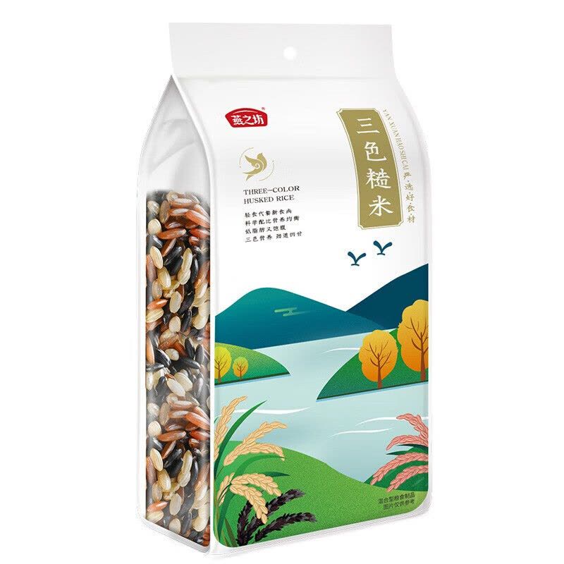 燕之坊 三色糙米1kg 糙米红米黑米五谷杂粮图片