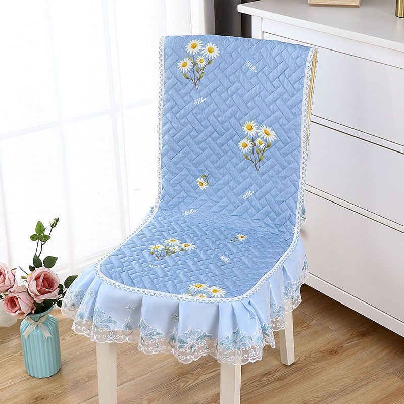 餐桌椅子套罩靠背椅子坐垫座椅套装凳子靠垫餐桌布艺椅套连体一体花香