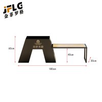 金菲罗格可定制LOGO不锈钢花坛坐凳 180x30x60cm