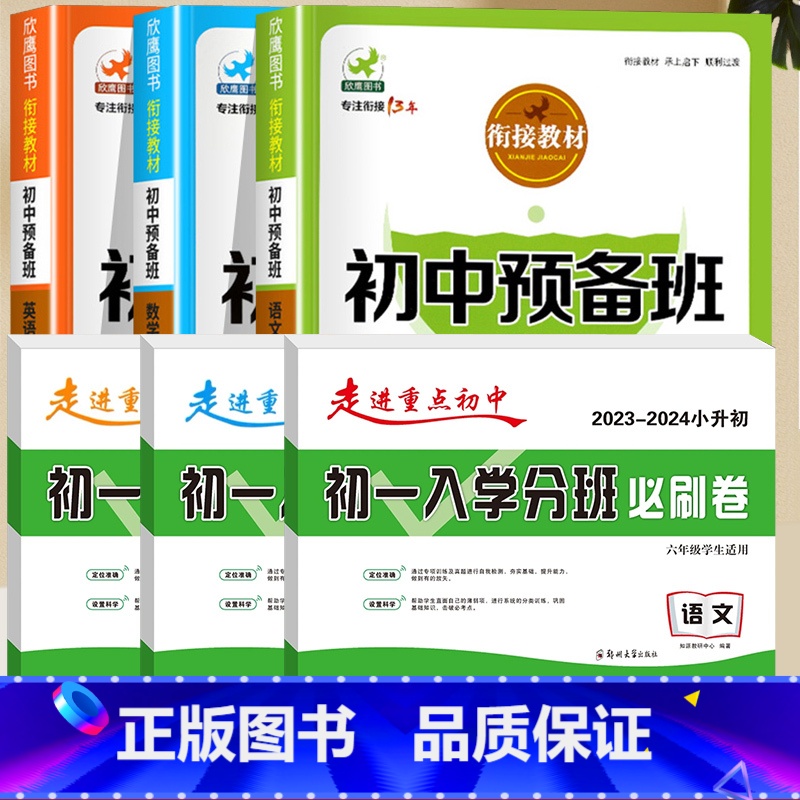 分班必刷卷+预习书[语数英] 小学升初中 [正版]2023版 走进重点初中初一入学分班必刷拔尖卷人教版语文数学小升初模拟