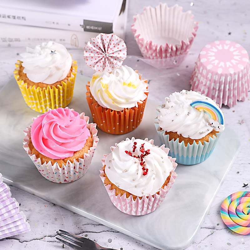 硬质免模具杯子蛋糕纸杯烘焙玛马芬杯雪媚娘托油纸托小戚风耐高温|玫