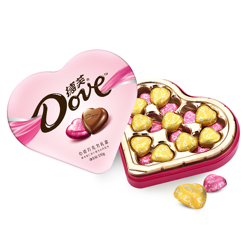 德芙 Dove心语巧克力礼盒 生日礼物送女友 糖果 礼品 150g（本产品不含礼品袋，新旧包装随机发货）