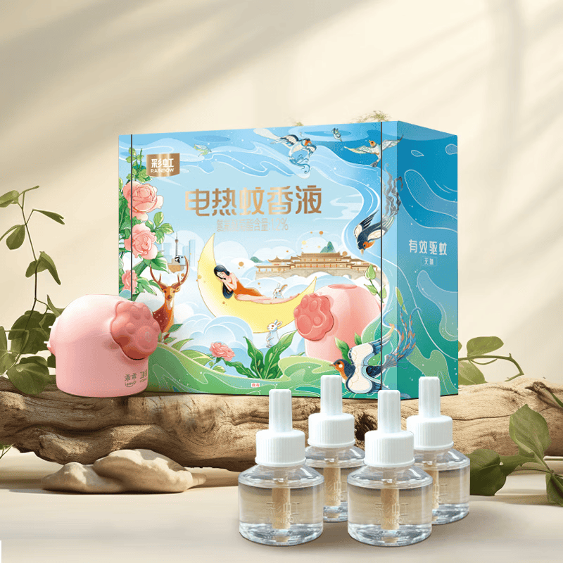 彩虹(RAINBOW)蚊香液直插器超值装(4+1)240夜 乖乖配方母婴适用 T5141蚊香液高清大图