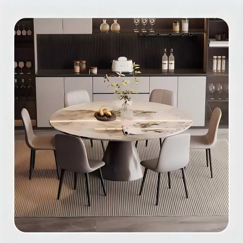 定制芮锦轩鸣升意式轻奢极简靠背简约现代餐桌椅高清大图